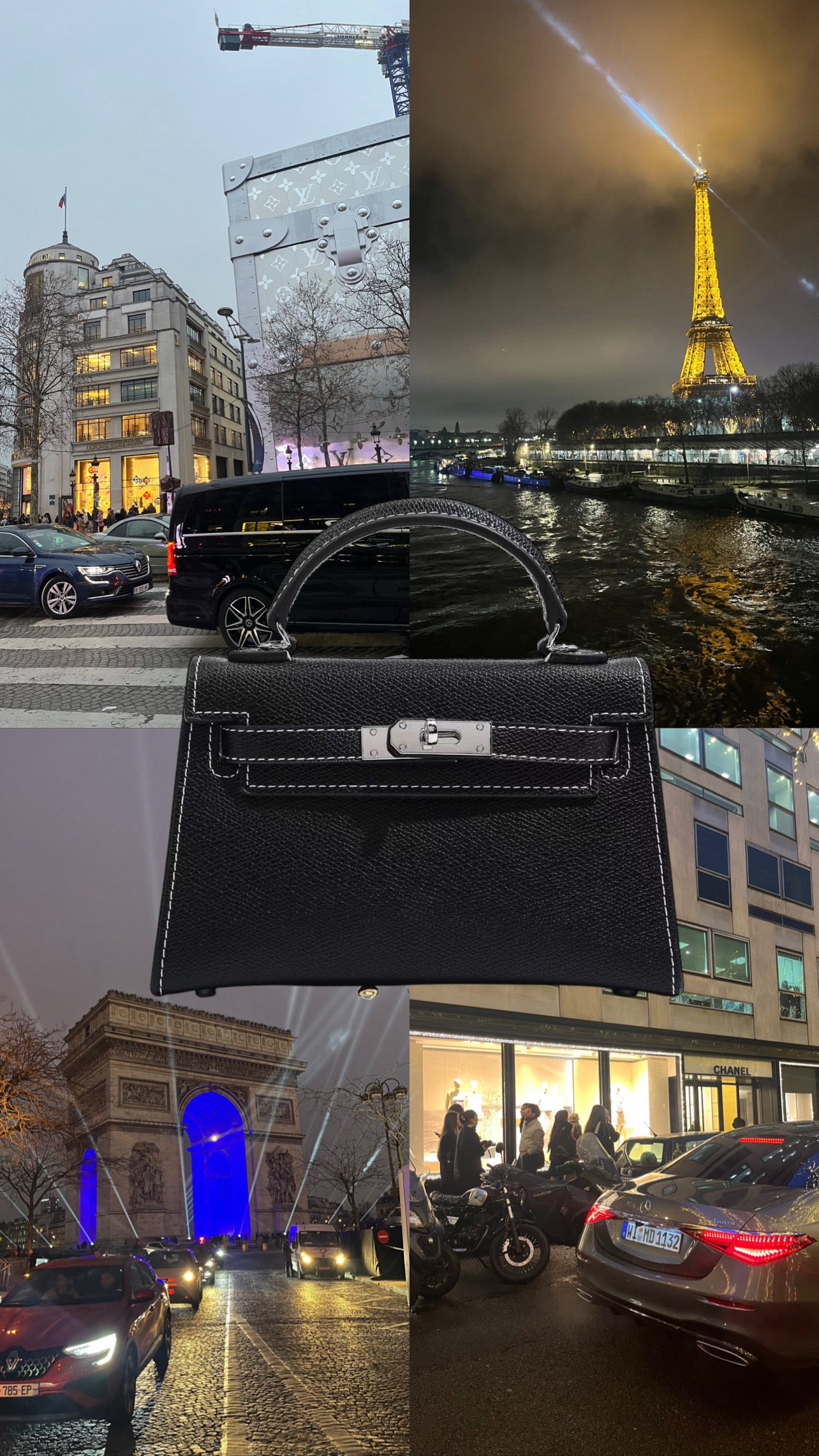 Sac Naéa Paris Noir à détails blanc